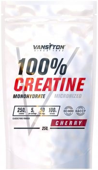 Vansiton, Креатина моногидрат, сила креатина, вишня 250 г (VAN-59184)