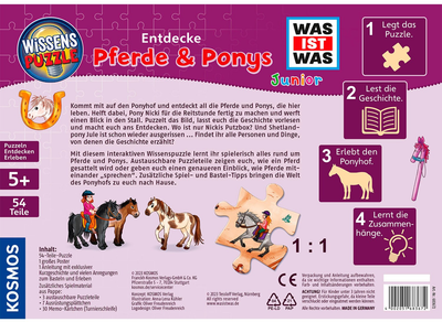 Puzzle Kosmos Was ist Was Junior Wissens Entdecke Pferde & Ponys 54 elementy (4002051683672)