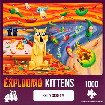 Puzzle Asmodee Exploding Kittens Spicy Scream 48 x 68 cm 1000 elementów (0810083042428)