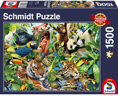 Puzzle Schmidt Colourful Animal World 84.6 x 59.8 cm 1500 elementów (4001504573850)