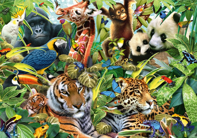 Puzzle Schmidt Colourful Animal World 84.6 x 59.8 cm 1500 elementów (4001504573850)