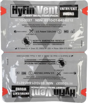 Оклюзійна наліпка North American Rescue HYFIN Vent вентильована (10-0037)