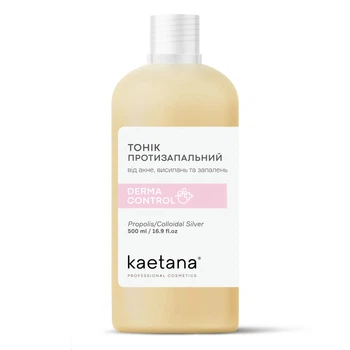 Противовоспалительный тоник Kaetana для проблемной кожи c элементами АКНЕ Kaetana з колоидным серебром и прополисом 500мл