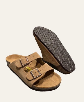 Тапки Birkenstock Arizona 37 бежева замша