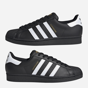 Trampki męskie ze skóry naturalnej do kostki Adidas Superstar EG4959 43 (UK 10) Czarne (4062051419060)