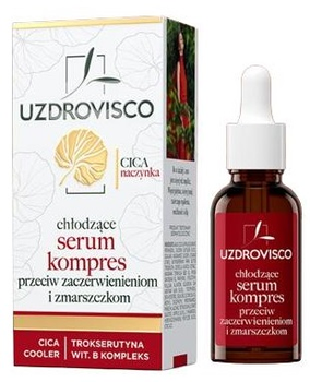 Сироватка Uzdrovisco Cica Naczynka Капілярний компрес для обличчя, що зменшує почервоніння і зморшки для судинної шкіри 30 мл (5904917481479)