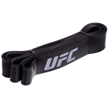 Резина петля для подтяжки и тренировок лента силовая UFC POWER BANDS Pro HEAVY (латекс, размер 2080x45x4,5мм, жесткость H, черный) (UHA-69168)