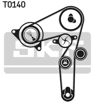 Помпа + комплект ременя ГРМ JEEP RENEGADE, SUZUKI VITARA, SKF (VKMC021992)