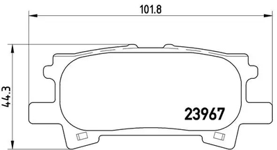 Комплект гальмівних колодок, дискове гальмо TOYOTA HIGHLANDER, LEXUS RX, BREMBO (P83068)