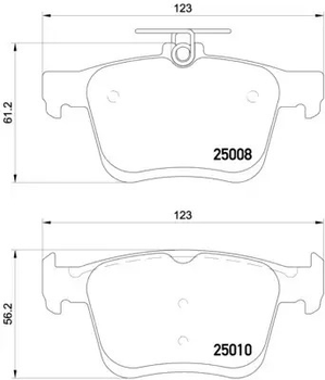 Комплект гальмівних колодок, дискове гальмо SKODA KAROQ, SEAT LEON, BREMBO (P85125)