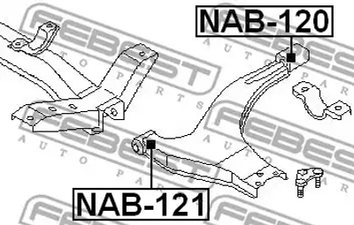 Сайлентблок рычага NISSAN LARGO, FEBEST (NAB120)