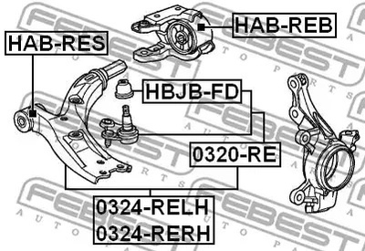 Сайлентблок рычага HONDA CR-V, FEBEST (HABRES)