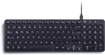 Бездротова Bluetooth-клавіатура Perixx PERIBOARD-615B USB-концентраторами, підсвітка(німецька розкладка)