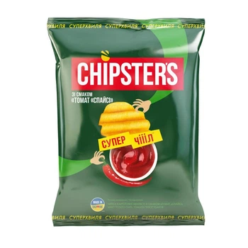 Чипси картопляні хвилясті зі смаком томат спайсі 110 г ТМ "CHIPSTER'S"