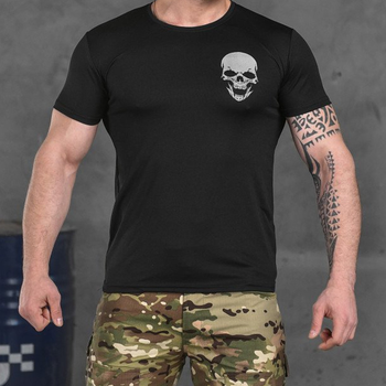 Потоотводящая мужская футболка Odin Coolmax с принтом "Skull" черная размер M