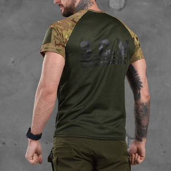 Потоотводящая мужская футболка Coolmax мультикам олива размер L