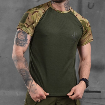 Потоотводящая мужская футболка Coolmax мультикам олива размер 3XL