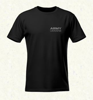 Футболка Чорна ARMY UKRAINE 100% Бавовна р.60-5XL