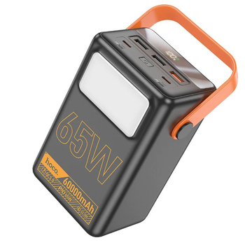 Повербанк HOCO J110A Powerful PD65W 60000 mAh LCD+Lamp, Black