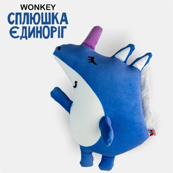 Мягкая игрушка - сплюшка, антистресс Единорог от WONKEY 35см 33042