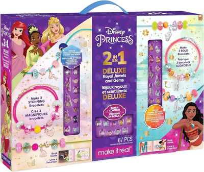 Набір для створення браслетів Make It Real Disney Princess 2 In 1 Deluxe Royal Jewels And Gems (0695929042158)