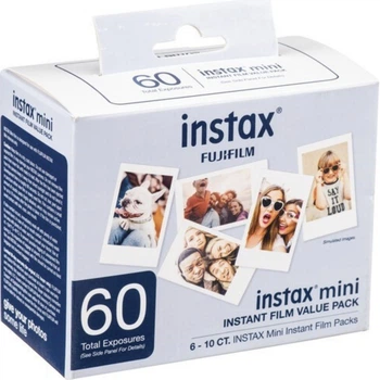 Фотопапір Fujifilm Instax Mini Instant Film 54х86 мм набір картриджів на 60 фото для Instax mini 8, 9, 11, 12, 90, 99, 40, 41, 50, 70, 25S, EVO, LiPlay, Polaroid 300, SHARE SP-1, SP-2, Link