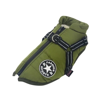 Светоотражающая зимняя куртка для собак Army Green, S Зеленый