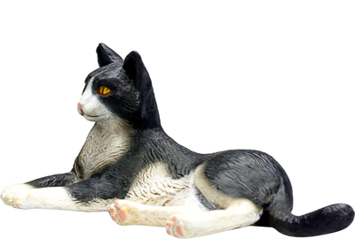 Figurka Mojo Farm Life Cat Lying Black and White 3.5 cm (5031923873674)