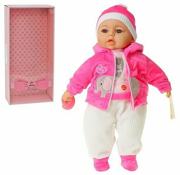 Пупс Adar Girl In Pink Suit With the Pacifier Співає і говорить польською мовою 45 см (5901271572096)