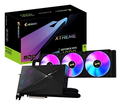 Відеокарта Gigabyte Aorus GeForce RTX 4080 16GB XTREME WATERFORCE (GV-N4080AorusX W-16GD)