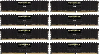 Пам'ять для настільних комп'ютерів Corsair 128 GB (8x16GB) DDR4 2666 MHz Vengeance LPX (CMK128GX4M8A2666C16)