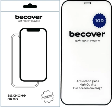 Защитное стекло для смартфона Apple iPhone 12 10D BeCover Black (BC_711324)