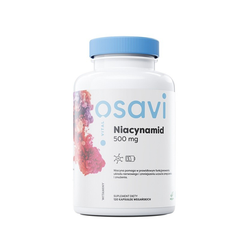 Мультивітаміни Osavi ніацинамід для волосся та вітамін В3 500 мг 120 капсул (5904139920947)