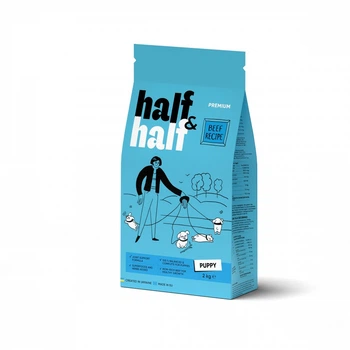 Сухой корм для щенков всех пород Half&Half Puppy 2 кг, с говядиной