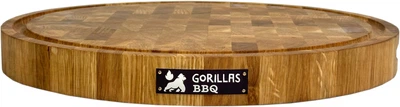 Доска торцевая для нарезки Gorillas BBQ Круглая из дуба 40 см (DT-109)