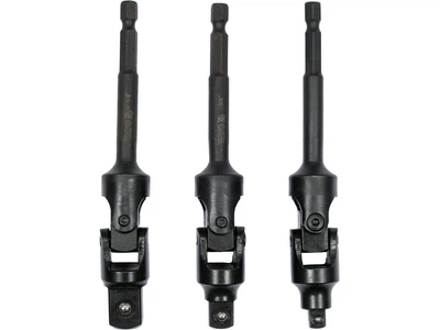 Набор шарнирных переходников HEX-квадрат, 1/4"-3/8"-1/2", 125 мм, CrV 50BV3, 3 шт. YATO (YT-04641)