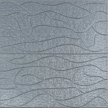 Панель декоративная с рельефным рисунком 3D Sticker Wall Silver 700x700x6mm (D) SW-00001951