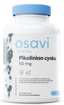Suplement diety Osavi Zinc Picolinate 50 mg 180 kapsułek (N1550)