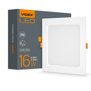 Світильник LED вбудований квадрат 16W 5000K VIDEX VL-DLBS-165
