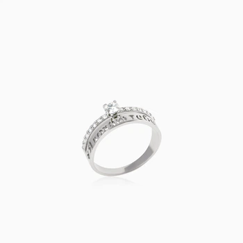 Серебряное кольцо с дорожкой фианитов Я люблю тебя Artsriblo арт30к 18.5