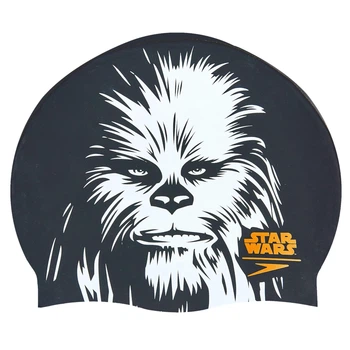 Шапочка для плавания силиконовая для взрослых SPEEDO SLOGAN PRINT 808385C743 Star Wars Chewbacca черный-белый