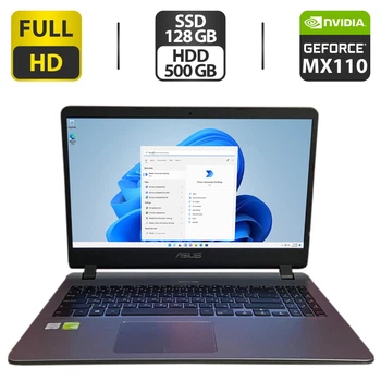 Ноутбук Asus F507U / 15.6" (1920x1080) TN / Intel Core i3-6006U (2 (4) ядра по 2.0 GHz) / 8 GB DDR4 / 128 GB SSD + 500 GB HDD / nVidia GeForce MX110, 2 GB GDDR5, 64-bit / WebCam / HDMI б/в