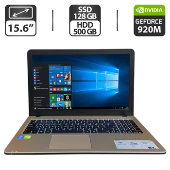 Ноутбук Asus X540L / 15.6" (1366x768) TN / Intel Core i3-4005U (2 (4) ядра по 1.7 GHz) / 8 GB DDR3 / 128 GB SSD + 500 GB HDD / nVidia GeForce 920M, 1 GB GDDR3, 64-bit / WebCam / HDMI б/в