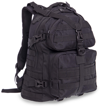 Рюкзак тактичний триденний штурмовий SILVER KNIGHT Max (нейлон, р-р 44х32х21см, 30л, Чорний)