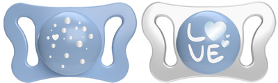 Пустушка Chicco PhysioForma Micro силіконова 0 - 2 місяці Блакитна 2 шт (75126.21)