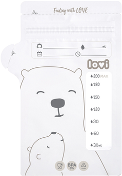 LOVI Торбинки для зберігання молока 25 шт. Buddy bear 12/208 5903407122083