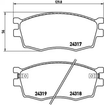 Комплект тормозных колодок, дисковый тормоз DODGE ATTITUDE, HYUNDAI ACCENT, BREMBO (P30026)