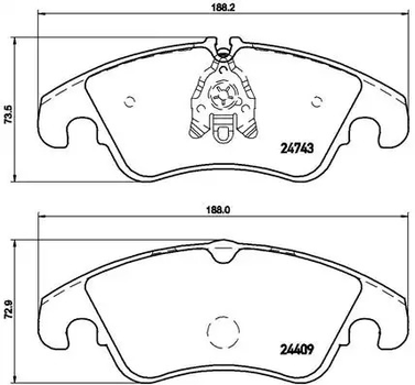 Комплект тормозных колодок, дисковый тормоз AUDI A5, BREMBO (P85098)