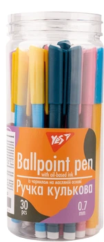 Набор ручек шариковых YES Slim and Smooth 0.7 мм Синий 30 шт (412215) (5056574429360)