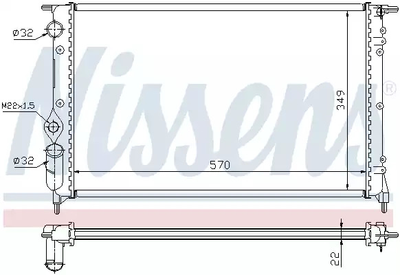 Радиатор охлаждения двигателя RENAULT 19, NISSENS (63925)